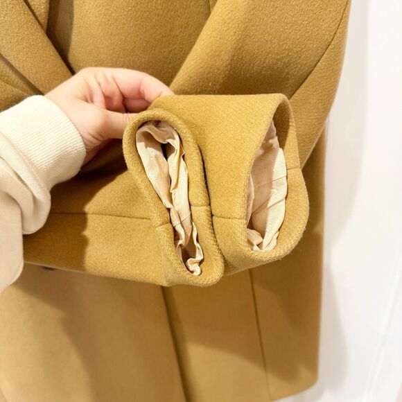 Sezane Johnson Wool Double Breasted Pea Coat Size 12 FR 44 Carmel Luxury Capsule - Picture 5 of 8